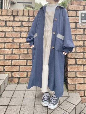 「アイテム（ステンカラーコート）」を使った、＊＊MAHO＊＊さん（レディース・147cm・20代）の春コーディネート