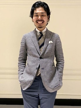 「ストライプネクタイ」｜細川さん（メンズ・171cm）の夏コーディネート
