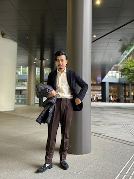 「SHIPS（シップス）のアイテム（その他アウター）」を使った、細川さん（メンズ・171cm）の秋コーディネート