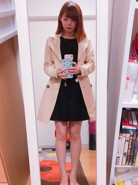 「TITTY&CO.（ティティーアンドコー）のアイテム（トレンチコート）」を使った、Stephanieさん（レディース・163cm）の秋コーディネート