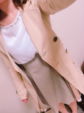 「TITTY&CO.（ティティーアンドコー）のアイテム（トレンチコート）」を使った、Stephanieさん（レディース・163cm）の秋コーディネート