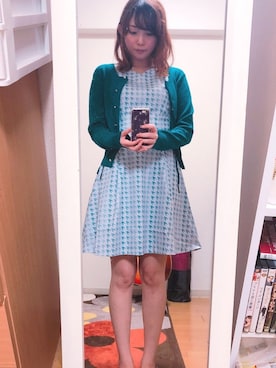 ワンピース ドレス グリーン系 を使った 千鳥柄 の人気ファッションコーディネート Wear