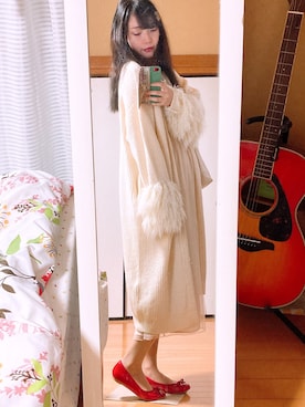 「MERCURYDUO（マーキュリーデュオ）のアイテム（カーディガン/ボレロ）」を使った、Stephanieさん（レディース・163cm）の秋コーディネート