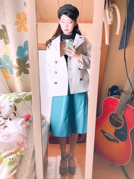 「31 Sons de mode（トランテアン　ソン　ドゥ　モード）のアイテム（ピーコート）」を使った、Stephanieさん（レディース・163cm）の冬コーディネート
