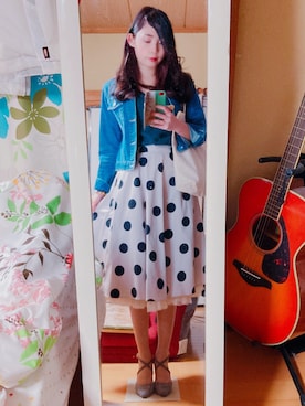 「仕事着」｜「アイテム（デニムジャケット）」を使った、Stephanieさん（レディース・163cm）の春コーディネート