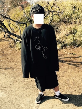 「DRESSEDUNDRESSED（ドレスドアンドレスド）のアイテム（スウェット）」を使った、RYO KUBOTAさん（メンズ・170cm）の春コーディネート