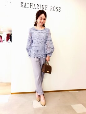 「袖ボリューム」｜「アイテム（パンツ）」を使った、norikoさん（レディース・152cm）の春コーディネート