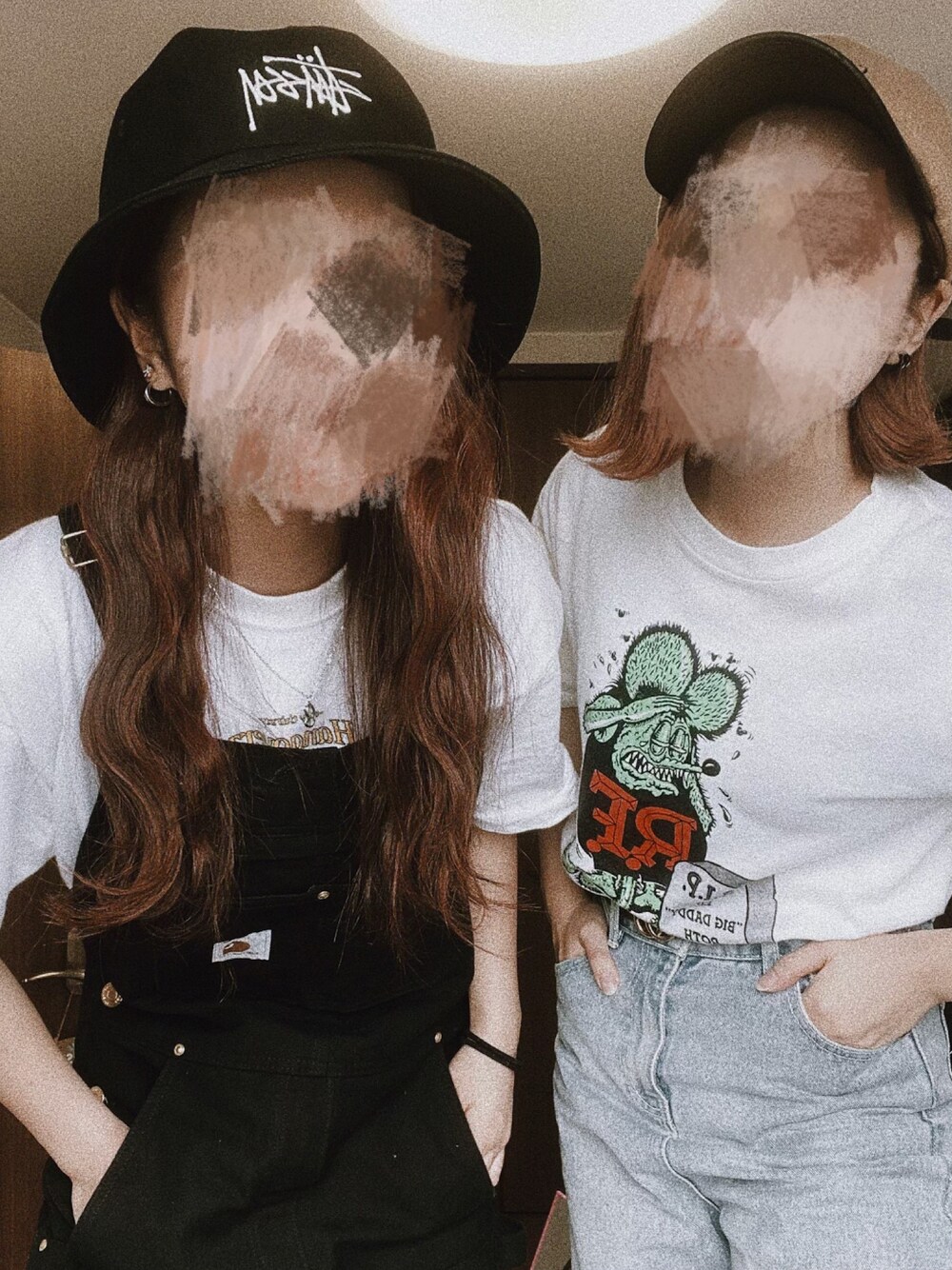 「姉妹コーデ、メンズライク、メンズライクコーデ、メンズライク女子、カーハート、carhartt」｜「hangoverzのアイテム（トップス、ホワイト系）」を使った、N.Ö.Å.さん（レディース・152cm）の冬コーディネートの1枚目の写真