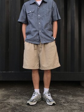 「工装」｜川林鹿野さん（メンズ・169cm）の春コーディネート