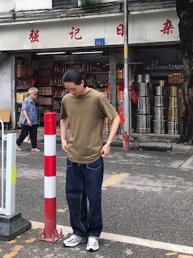 「日系极简」｜「アイテム（腕時計）」を使った、川林鹿野さん（メンズ・169cm）の春コーディネート