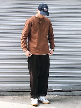 「通勤穿搭」｜「アイテム（パーカー）」を使った、川林鹿野さん（メンズ・170cm）の冬コーディネート