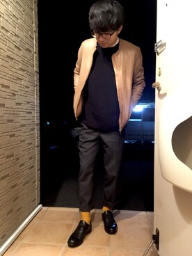 「BEAMS（ビームス）のアイテム（ライダースジャケット）」を使った、soneさん（メンズ・168cm）の秋コーディネート