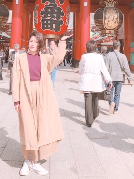 「SEVENDAYS=SUNDAY（セブンデイズサンデイ）のアイテム（ステンカラーコート）」を使った、saaaeさん（レディース・158cm）の春コーディネート