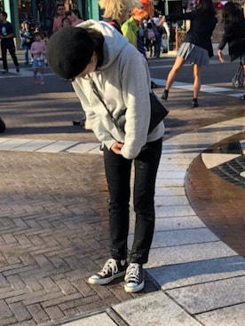 「ストリート服が好き」｜「アイテム（ハンチング/ベレー帽）」を使った、saaaeさん（レディース・158cm）の秋コーディネート