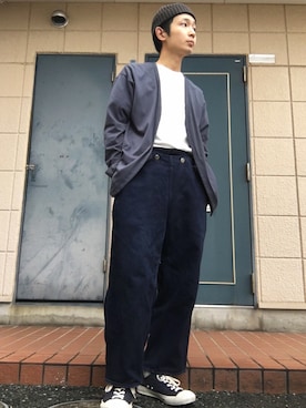 「N.HOOLYWOOD（N.ハリウッド）のアイテム（カーディガン/ボレロ）」を使った、wataruさん（メンズ・165cm）の秋コーディネート
