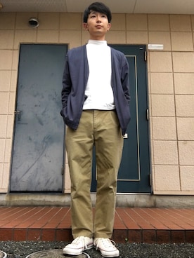 「N.HOOLYWOOD（N.ハリウッド）のアイテム（カーディガン/ボレロ）」を使った、wataruさん（メンズ・165cm）の秋コーディネート