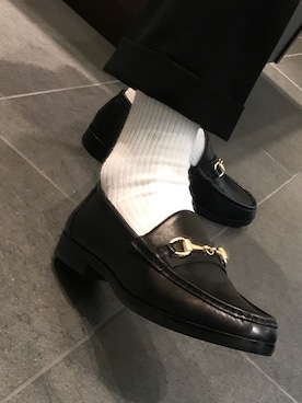 「BEAUTY&YOUTH UNITED ARROWS（ビューティーアンドユースユナイテッドアローズ）のBY ビット ローファー ◆（ローファー、ブラック系）」を使った、インスタもやってるざわわわわわわわわさん（メンズ・173cm）の春コーディネート