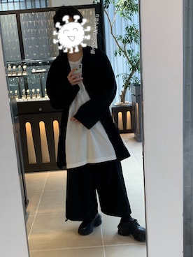 「Ground Y（グラウンドワイ）のアイテム（Tシャツ/カットソー、ホワイト系）」を使った、インスタもやってるざわわわわわわわわさん（メンズ・173cm）の春コーディネート