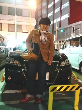 「アイテム（キャスケット、ブルー系）」を使った、Ynさん（メンズ・170cm）の春コーディネート