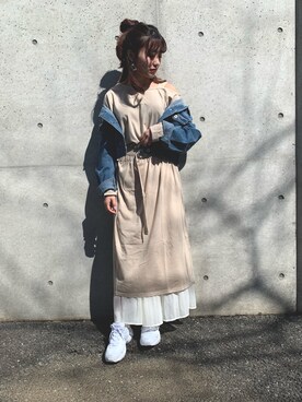 「FUN.TRINITY（ファン トリニティー）のアイテム（ワンピース/ドレス）」を使った、FUN.TRINITYさん（レディース・157cm）の春コーディネート