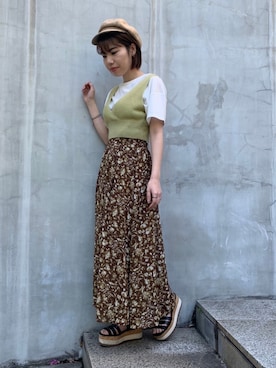 「ピスタチオ」｜「アイテム（アンサンブル）」を使った、FUN.TRINITYさん（レディース・156cm）の春コーディネート