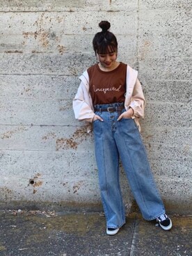 「FUN.TRINITY（ファン トリニティー）のアイテム（パンツ）」を使った、FUN.TRINITYさん（レディース・157cm）の春コーディネート