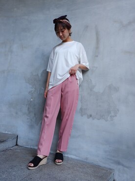 「FUN.TRINITY（ファン トリニティー）のアイテム（パンツ）」を使った、FUN.TRINITYさん（レディース・161cm）の夏コーディネート