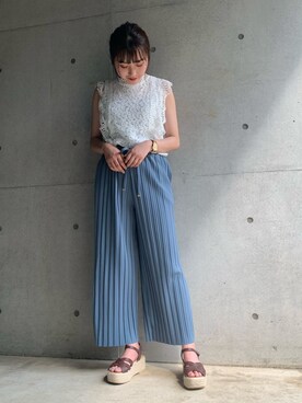 「FUN.TRINITY（ファン トリニティー）のアイテム（パンツ）」を使った、FUN.TRINITYさん（レディース・157cm）の夏コーディネート