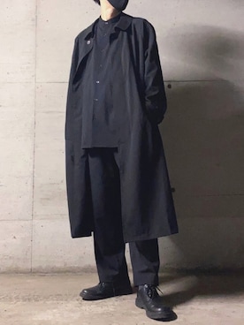 「GUコーデ」｜「アイテム（ステンカラーコート）」を使った、bleueさん（メンズ・176cm）の春コーディネート
