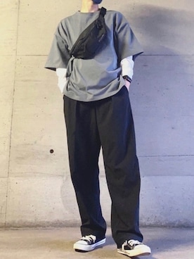 「ヒラキ（ヒラキ）のアイテム（スニーカー）」を使った、bleueさん（メンズ・176cm）の春コーディネート