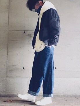 「ヒラキ（ヒラキ）のアイテム（スニーカー）」を使った、bleueさん（メンズ・176cm）の春コーディネート