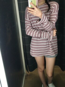 「stripes」｜「アイテム（スウェット）」を使った、car_risebooさん（レディース・153cm）の春コーディネート