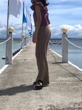 「JEANASIS（ジーナシス）のキリカエスカシアミニットパンツ（パンツ、ベージュ系）」を使った、arさん（レディース・160cm）の秋コーディネート