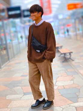 ニット セーターを使った 軽井沢アウトレット のメンズ人気ファッションコーディネート Wear