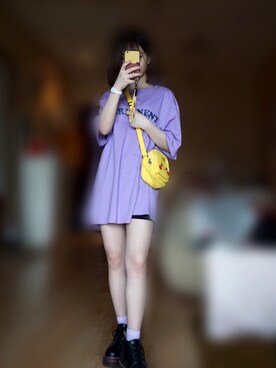 「Switch（スウィッチ）のアイテム」を使った、小号酱汁淋在鱼上さん（レディース・155cm）の夏コーディネート