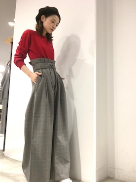 「SEVENDAYS=SUNDAY（セブンデイズサンデイ）のアイテム（ハンチング/ベレー帽）」を使った、RIHOさん（レディース・152cm）の秋コーディネート