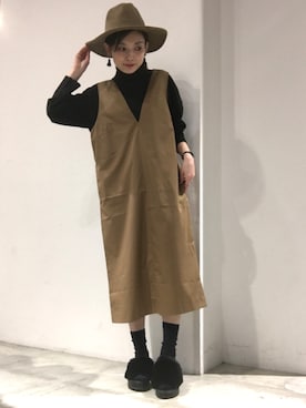 「SEVENDAYS=SUNDAY（セブンデイズサンデイ）のアイテム（帽子）」を使った、RIHOさん（レディース・152cm）の秋コーディネート