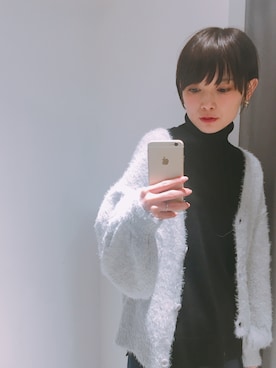 「ふわふわカーディガン」｜RIHOさん（レディース・152cm）の秋コーディネート