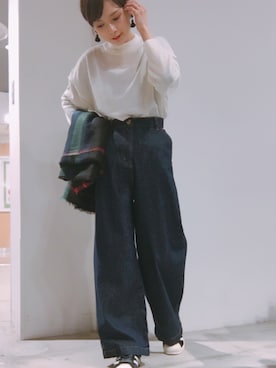 「SEVENDAYS=SUNDAY（セブンデイズサンデイ）のアイテム（パンツ）」を使った、RIHOさん（レディース・152cm）の秋コーディネート
