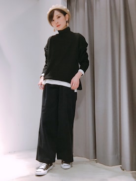 「SEVENDAYS=SUNDAY（セブンデイズサンデイ）のアイテム（ハンチング/ベレー帽）」を使った、RIHOさん（レディース・152cm）の冬コーディネート