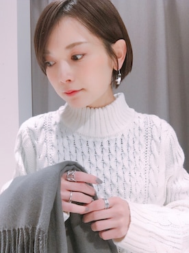 「SEVENDAYS=SUNDAY（セブンデイズサンデイ）のアイテム（マフラー）」を使った、RIHOさん（レディース・152cm）の冬コーディネート