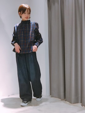 「SEVENDAYS=SUNDAY（セブンデイズサンデイ）のアイテム（パンツ）」を使った、RIHOさん（レディース・152cm）の冬コーディネート