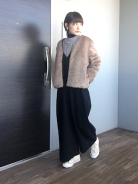 「SEVENDAYS=SUNDAY（セブンデイズサンデイ）のアイテム（オールインワン・サロペット）」を使った、RIHOさん（レディース・152cm）の冬コーディネート
