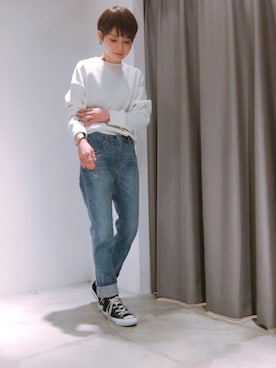 「SEVENDAYS=SUNDAY（セブンデイズサンデイ）のアイテム（パンツ）」を使った、RIHOさん（レディース・152cm）の冬コーディネート