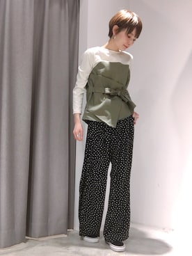 「SEVENDAYS=SUNDAY（セブンデイズサンデイ）のアイテム（パンツ）」を使った、RIHOさん（レディース・152cm）の冬コーディネート