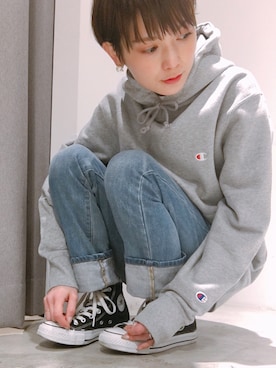 「SEVENDAYS=SUNDAY（セブンデイズサンデイ）のアイテム（パンツ）」を使った、RIHOさん（レディース・152cm）の春コーディネート
