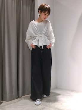 「SEVENDAYS=SUNDAY（セブンデイズサンデイ）のアイテム（パンツ）」を使った、RIHOさん（レディース・152cm）の春コーディネート