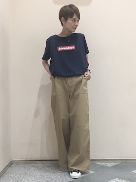 「SEVENDAYS=SUNDAY（セブンデイズサンデイ）のアイテム（パンツ）」を使った、RIHOさん（レディース・150cm）の夏コーディネート