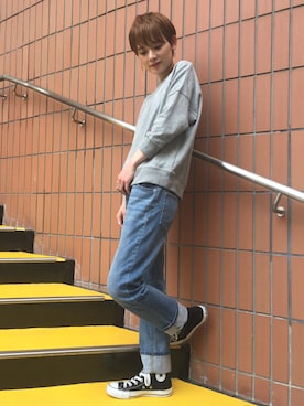 「SEVENDAYS=SUNDAY（セブンデイズサンデイ）のアイテム（パンツ）」を使った、RIHOさん（レディース・150cm）の夏コーディネート
