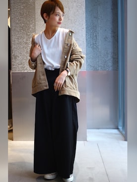 「koe（コエ）のアイテム（ブルゾン）」を使った、RIHOさん（レディース・150cm）の夏コーディネート
